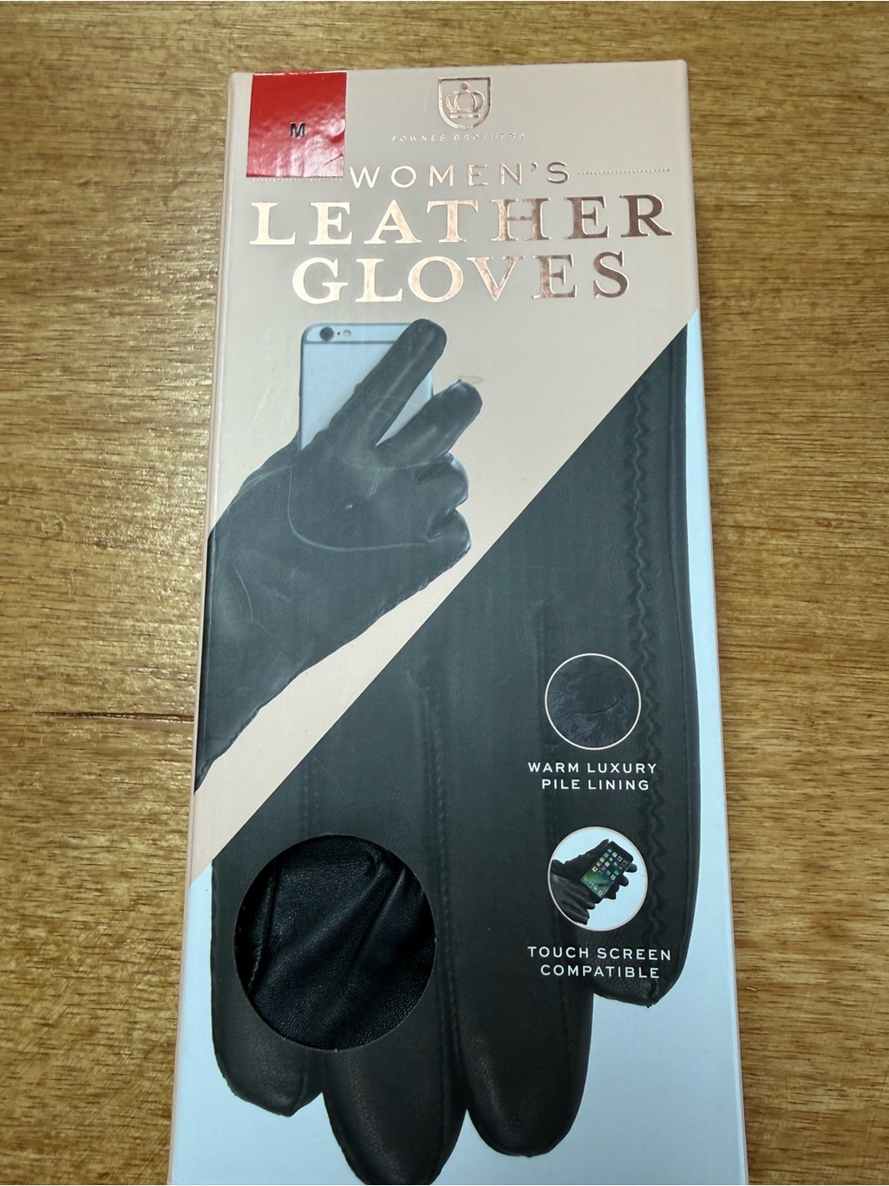 Women's Black Leather Touchscreen Gloves